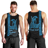 Custom Hawaii Men Tank Top King Kamehameha Day - Blue LT6 - Polynesian Pride