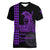 Custom Hawaii Women V Neck T Shirt King Kamehameha Day - Purple LT6 Female Purple - Polynesian Pride