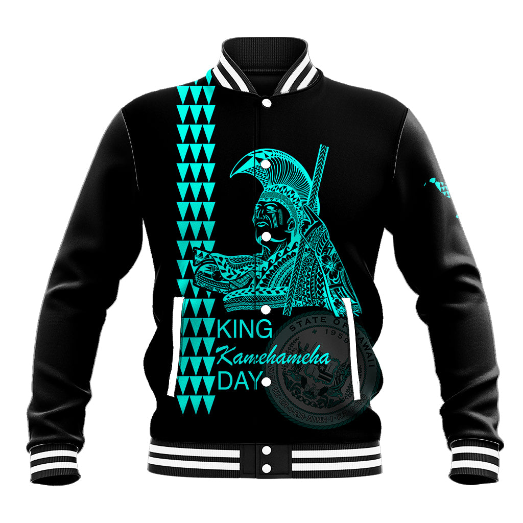 Custom Hawaii Baseball Jacket King Kamehameha Day - Green LT6 Unisex Green - Polynesian Pride