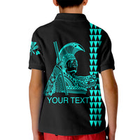 Custom Hawaii Kid Polo Shirt King Kamehameha Day - Green LT6 - Polynesian Pride