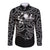 Matariki New Zealand Long Sleeve Button Shirt Maori New Year White LT6 Unisex White - Polynesian Pride