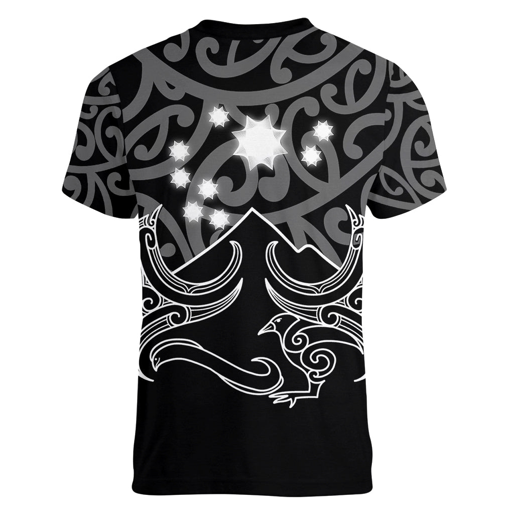 Matariki New Zealand Women V Neck T Shirt Maori New Year White LT6 - Polynesian Pride