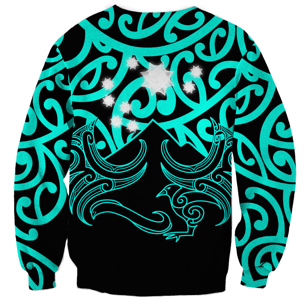 Matariki New Zealand Sweatshirt Maori New Year Turquoise LT6 - Polynesian Pride