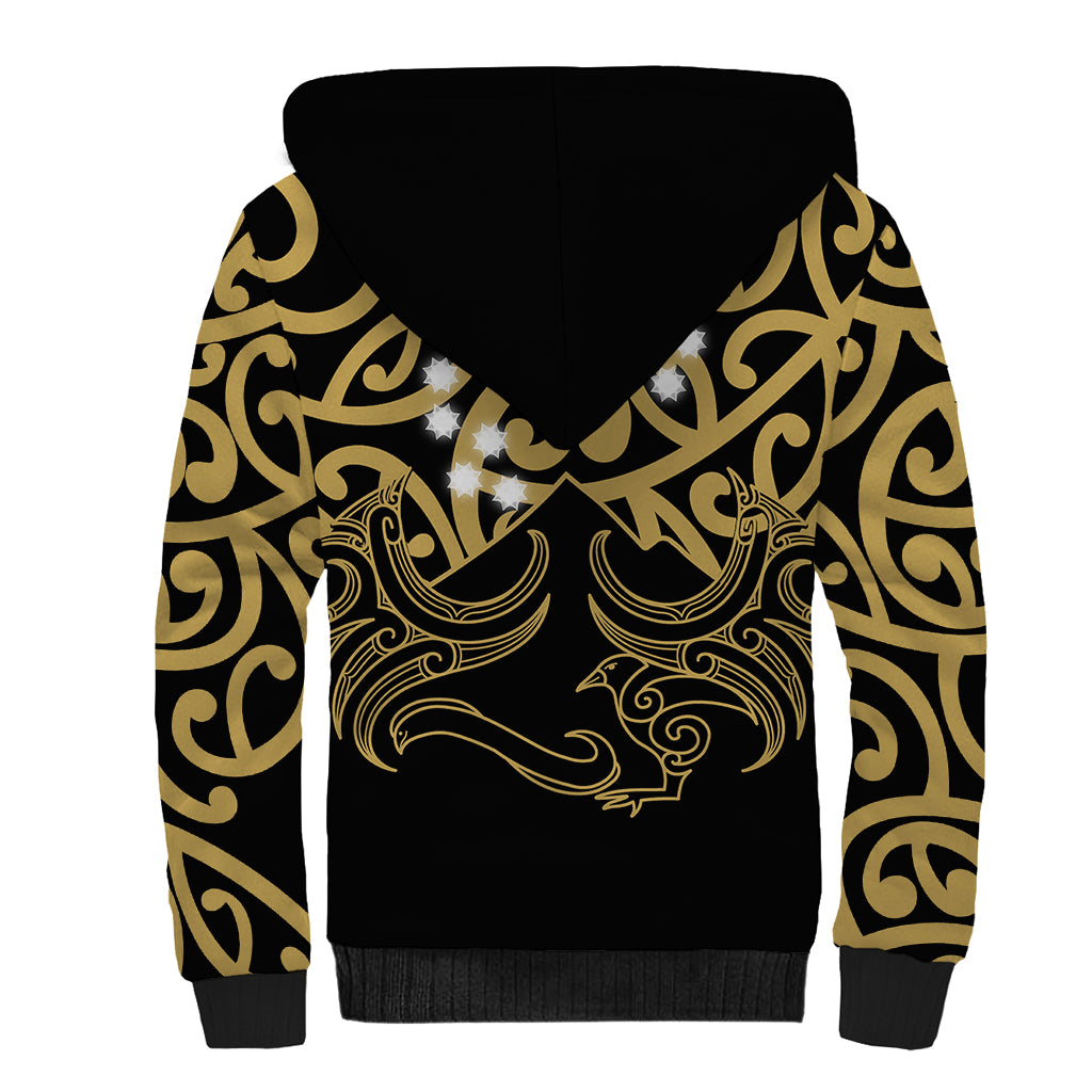Matariki New Zealand Sherpa Hoodie Maori New Year Gold LT6 - Polynesian Pride