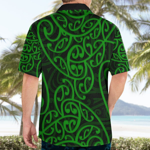 New Zealand Long Sleeve Button Shirt Maori Pattern Purple LT6 main image 1