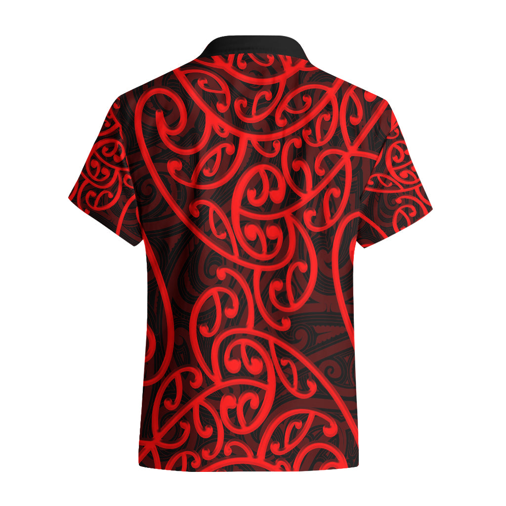 New Zealand Hawaiian Shirt Maori Pattern Red LT6 - Polynesian Pride