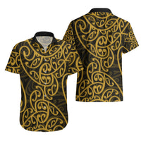 New Zealand Hawaiian Shirt Maori Pattern Gold LT6 - Polynesian Pride
