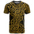 New Zealand T Shirt Maori Pattern Gold LT6 Gold - Polynesian Pride