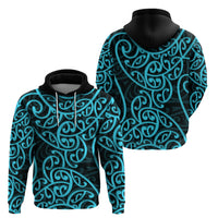 New Zealand Hoodie Maori Pattern Light Blue LT6 - Polynesian Pride
