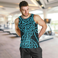 New Zealand Men Tank Top Maori Pattern Light Blue LT6 - Polynesian Pride