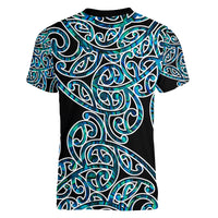 New Zealand Women V Neck T Shirt Maori Pattern Papua Shell LT6 - Polynesian Pride