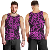 New Zealand Men Tank Top Maori Pattern Purple LT6 - Polynesian Pride