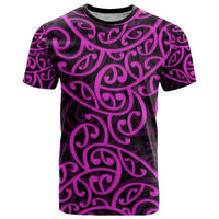 New Zealand T Shirt Maori Pattern Purple LT6 Purple - Polynesian Pride