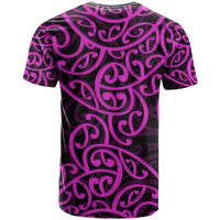 New Zealand T Shirt Maori Pattern Purple LT6 - Polynesian Pride