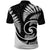 New Zealand Polo Shirt Maori With Silver Fern White LT6 - Polynesian Pride