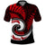 New Zealand Polo Shirt Maori With Silver Fern Red LT6 Red - Polynesian Pride