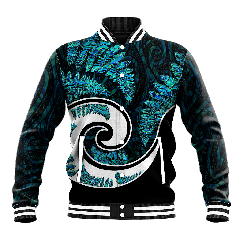 New Zealand Baseball Jacket Maori With Silver Fern Papua Shell Green Ver.2 LT6 Unisex Green - Polynesian Pride
