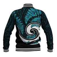 New Zealand Baseball Jacket Maori With Silver Fern Papua Shell Green Ver.2 LT6 - Polynesian Pride