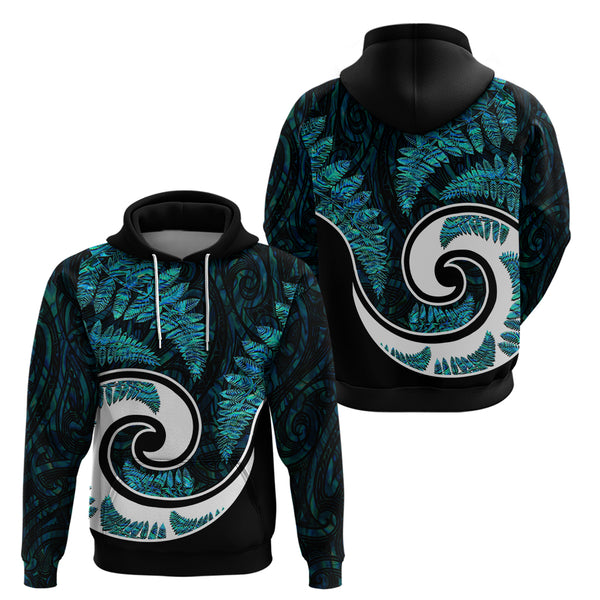 New Zealand Off Shoulder Sweater Maori With Silver Fern Papua Shell Green Ver.1 LT6