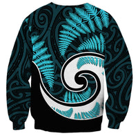 New Zealand Sweatshirt Maori With Silver Fern Light Blue LT6 - Polynesian Pride