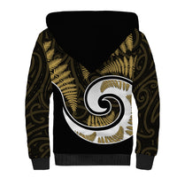 New Zealand Sherpa Hoodie Maori With Silver Fern Gold LT6 - Polynesian Pride