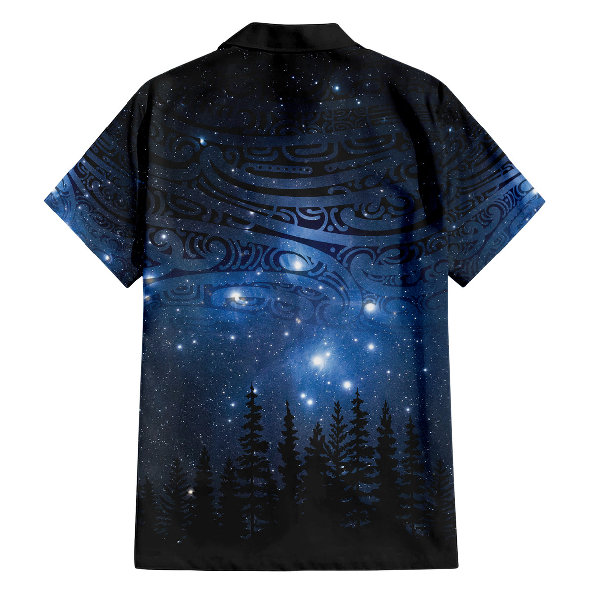 Matariki Te Tau Hou Māori Family Matching Short Sleeve Bodycon Dress and Hawaiian Shirt New Zealand Starry Sky