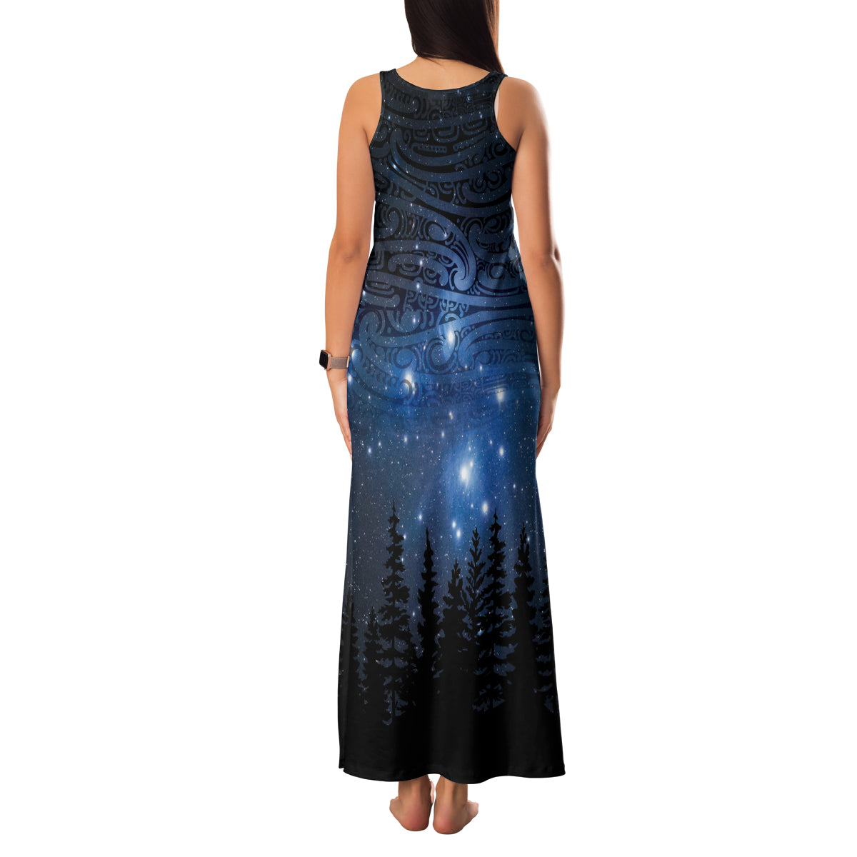 Matariki Te Tau Hou Māori Family Matching Tank Maxi Dress and Hawaiian Shirt New Zealand Starry Sky