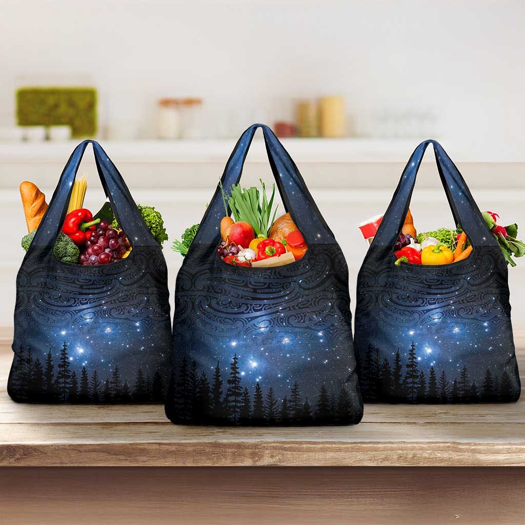 Matariki Te Tau Hou Māori Grocery Bag New Zealand Starry Sky LT7 3-pack One Size Galaxy - Polynesian Pride