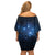 Matariki Te Tau Hou Māori Off Shoulder Short Dress New Zealand Starry Sky