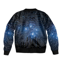 Matariki Te Tau Hou Māori Sleeve Zip Bomber Jacket New Zealand Starry Sky