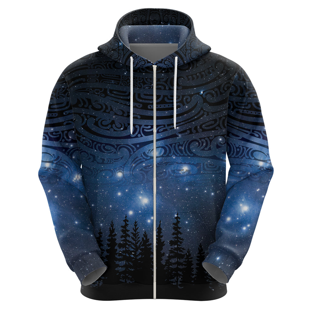 Matariki Te Tau Hou Māori Zip Hoodie New Zealand Starry Sky