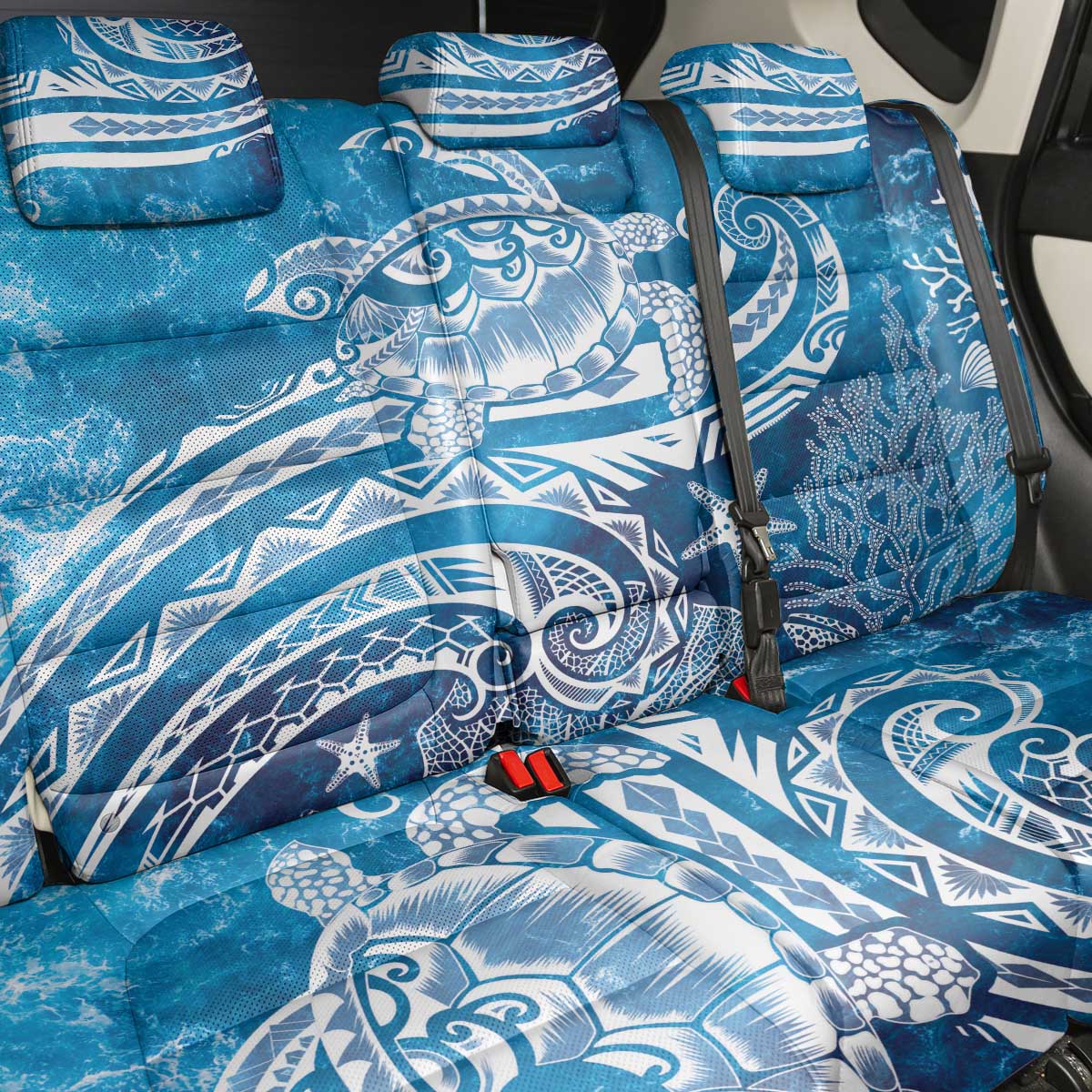 World Ocean Day Polynesian Pattern Back Car Seat Cover Crystal Waves LT7 - Polynesian Pride