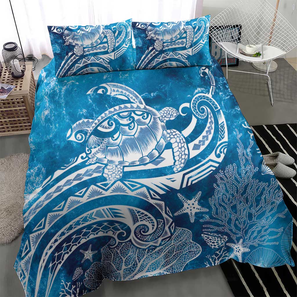 World Ocean Day Polynesian Pattern Bedding Set Crystal Waves