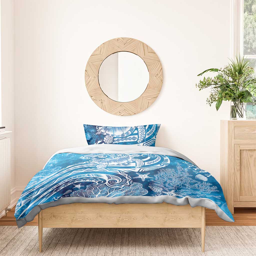 World Ocean Day Polynesian Pattern Bedding Set Crystal Waves