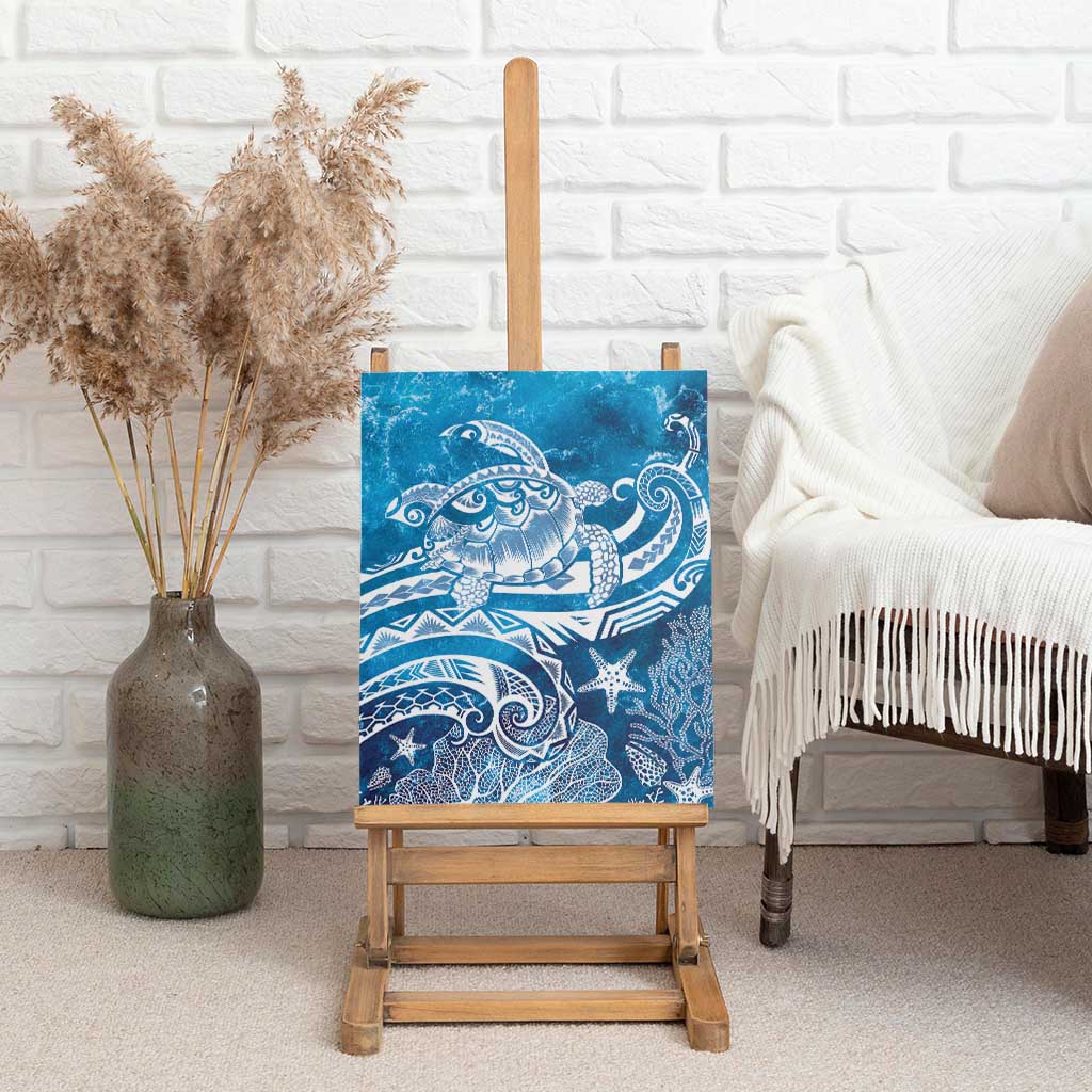 World Ocean Day Polynesian Pattern Canvas Wall Art Crystal Waves LT7 - Polynesian Pride