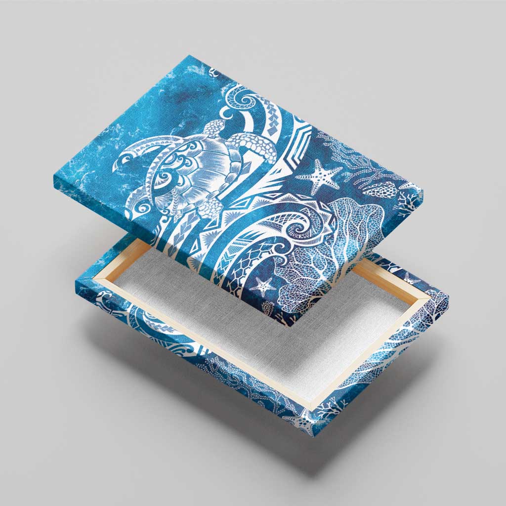 World Ocean Day Polynesian Pattern Canvas Wall Art Crystal Waves LT7 - Polynesian Pride