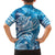 World Ocean Day Polynesian Pattern Family Matching Off The Shoulder Long Sleeve Dress and Hawaiian Shirt Crystal Waves