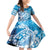 World Ocean Day Polynesian Pattern Family Matching Off Shoulder Short Dress and Hawaiian Shirt Crystal Waves