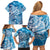 World Ocean Day Polynesian Pattern Family Matching Off Shoulder Short Dress and Hawaiian Shirt Crystal Waves