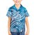 World Ocean Day Polynesian Pattern Family Matching Short Sleeve Bodycon Dress and Hawaiian Shirt Crystal Waves
