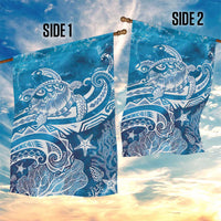 World Ocean Day Polynesian Pattern Garden Flag Crystal Waves