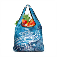 World Ocean Day Polynesian Pattern Grocery Bag Crystal Waves