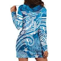 World Ocean Day Polynesian Pattern Hoodie Dress Crystal Waves