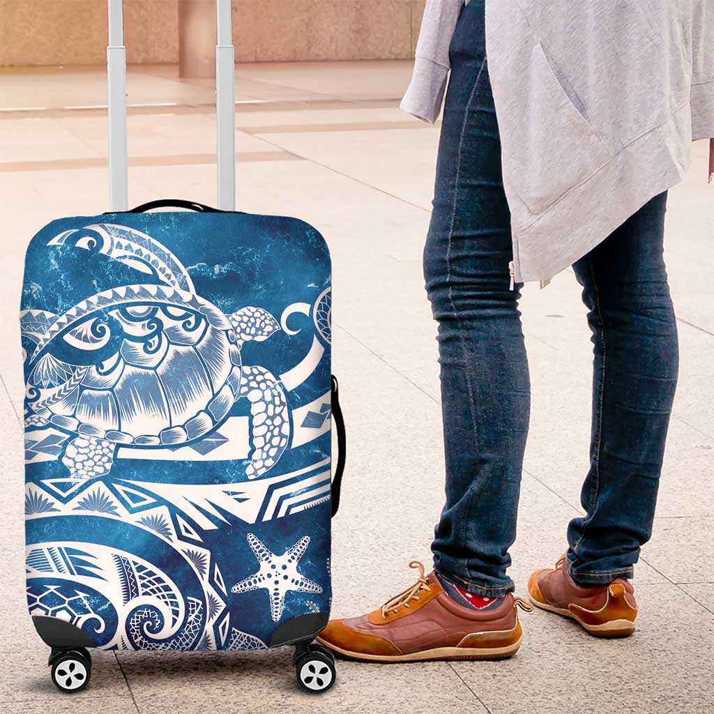 World Ocean Day Polynesian Pattern Luggage Cover Crystal Waves LT7 Blue - Polynesian Pride
