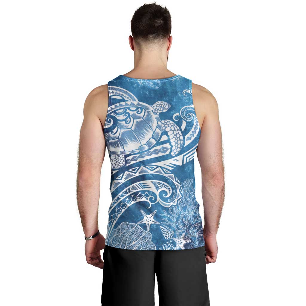 World Ocean Day Polynesian Pattern Men Tank Top Crystal Waves