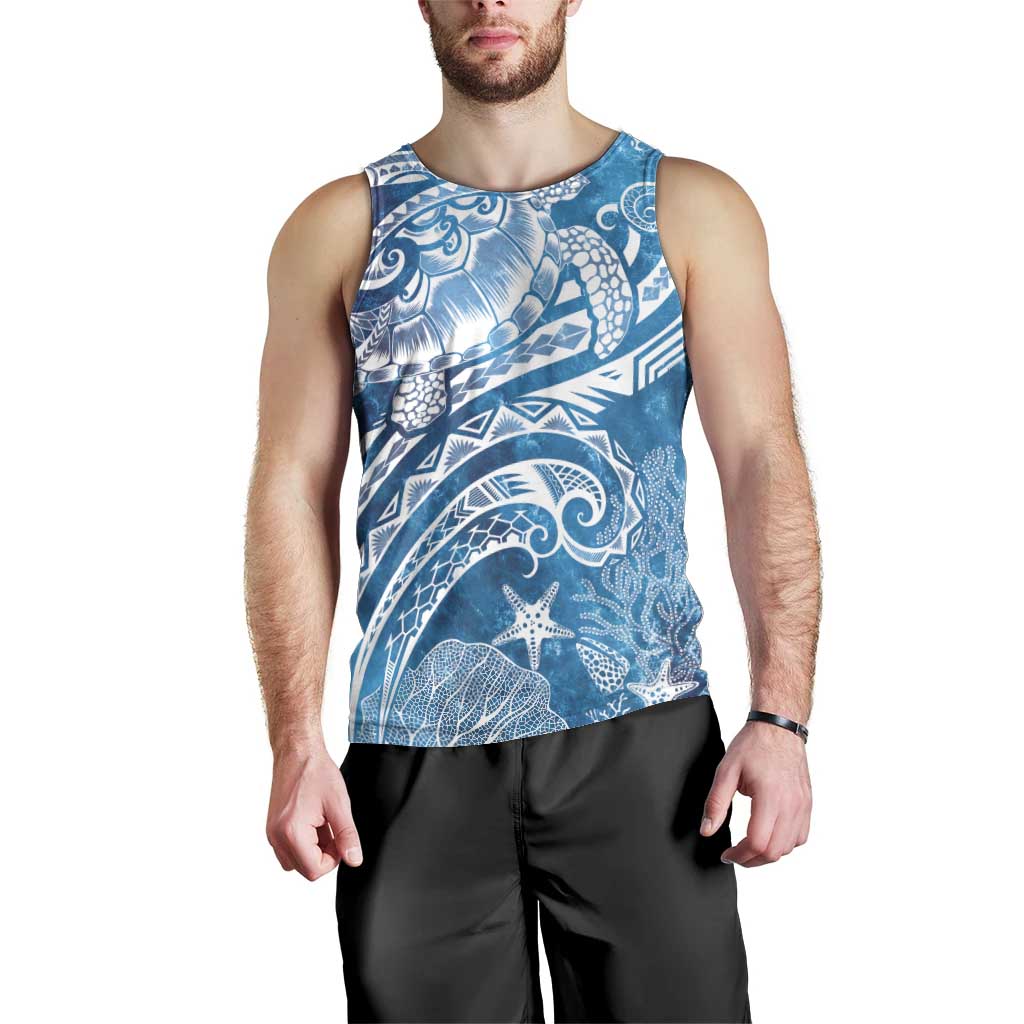 World Ocean Day Polynesian Pattern Men Tank Top Crystal Waves