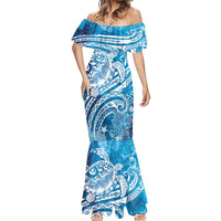 World Ocean Day Polynesian Pattern Mermaid Dress Crystal Waves