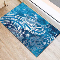 World Ocean Day Polynesian Pattern Rubber Doormat Crystal Waves