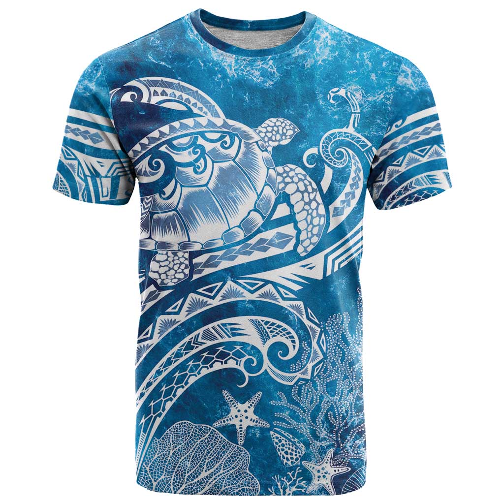 World Ocean Day Polynesian Pattern T Shirt Crystal Waves
