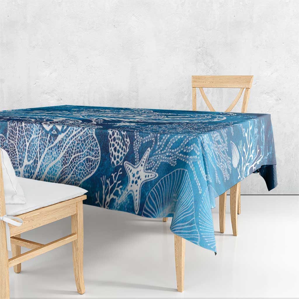 World Ocean Day Polynesian Pattern Tablecloth Crystal Waves